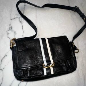 ALC leather striped crossbody purse